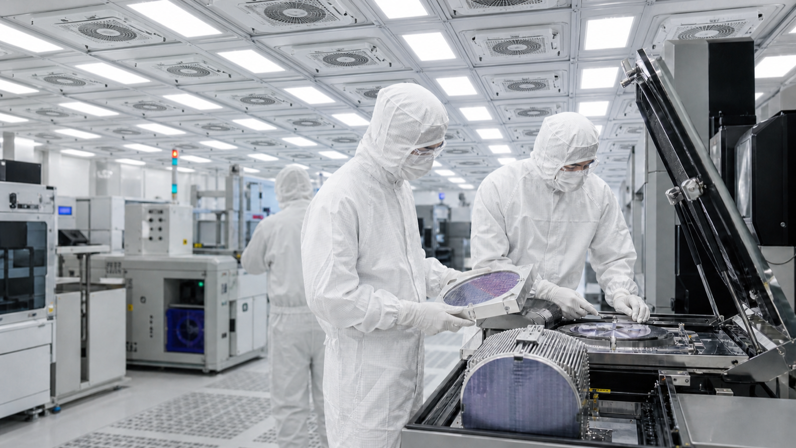 Cleanroom wafer inspection beneath fan filter units